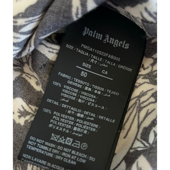 PALM ANGELS Bowling Shirt Jungle Palms Parrots  Short Sleeve Button Up - L (50) - Picture 9 of 9